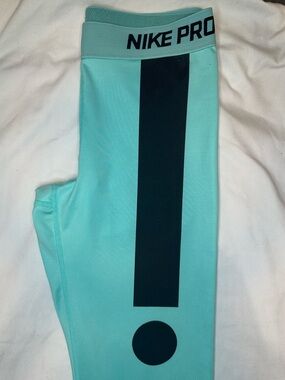 Nike Pro Dri-FIT Capri Leggings Teal Graphic Compression Training Women’s S